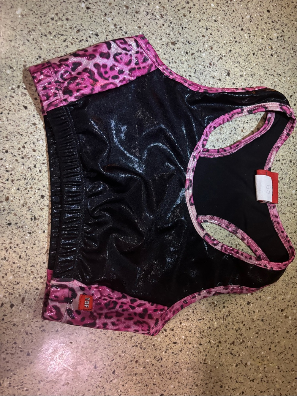 Black and Pink Leopard sports bra One-Piece Active Top